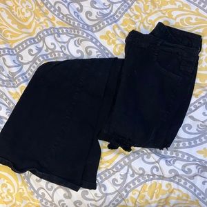 Black distressed bell bottoms